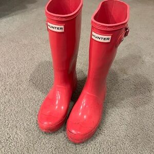 Hunter Shiny Pink Waterproof Boots